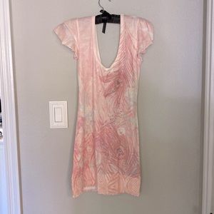 Plush pink cap sleeve t-shirt